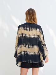 Ecru/Marine - Couverture effet tie-dye - Image 2 of 5