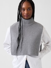 Gap Grey CashSoft Mock Neck Knitted Vest - Image 1 of 3