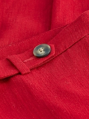 Red Linen Wide Leg Trousers - Image 6 of 6