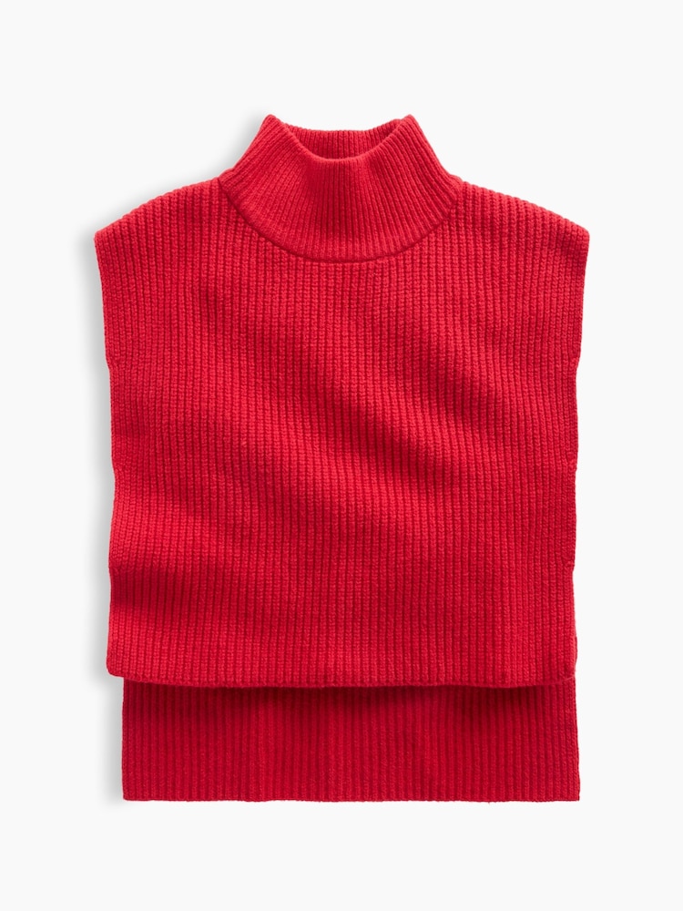 Gap Red CashSoft Mock Neck Knitted Vest - Image 1 of 2 Gap Red CashSoft Mock Neck Knitted Vest - Image 1 of 2