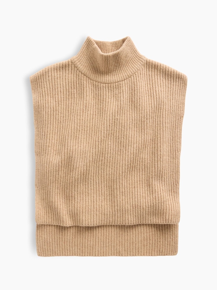 Gap Cream CashSoft Mock Neck Knitted Vest - Image 1 of 2 Gap Cream CashSoft Mock Neck Knitted Vest - Image 1 of 2