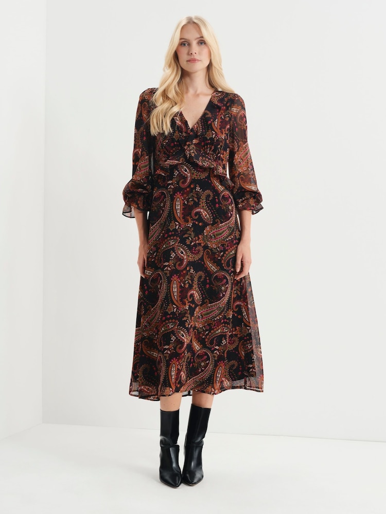 Finery Veronica Chiffon φόρεμα Midi με βολάν - Εικόνα 1 του 6 Finery Veronica Chiffon φόρεμα Midi με βολάν - Εικόνα 1 του 6