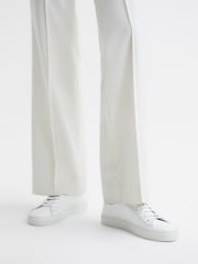 Reiss White Finley Lace Up Leather Trainers - Image 3 of 6