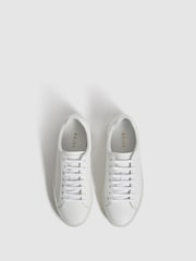 Reiss White Finley Lace Up Leather Trainers - Image 4 of 6