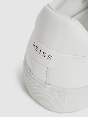 Reiss White Finley Lace Up Leather Trainers - Image 5 of 6