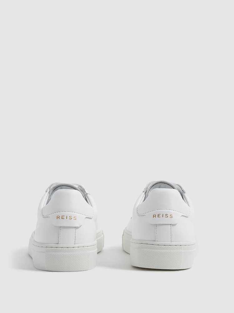 Reiss White Finley Lace Up Leather Trainers - Image 6 of 6