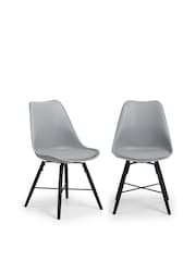 Julian Bowen Grey Set of 2 Kari Dining Chairs - Image 1 of 3