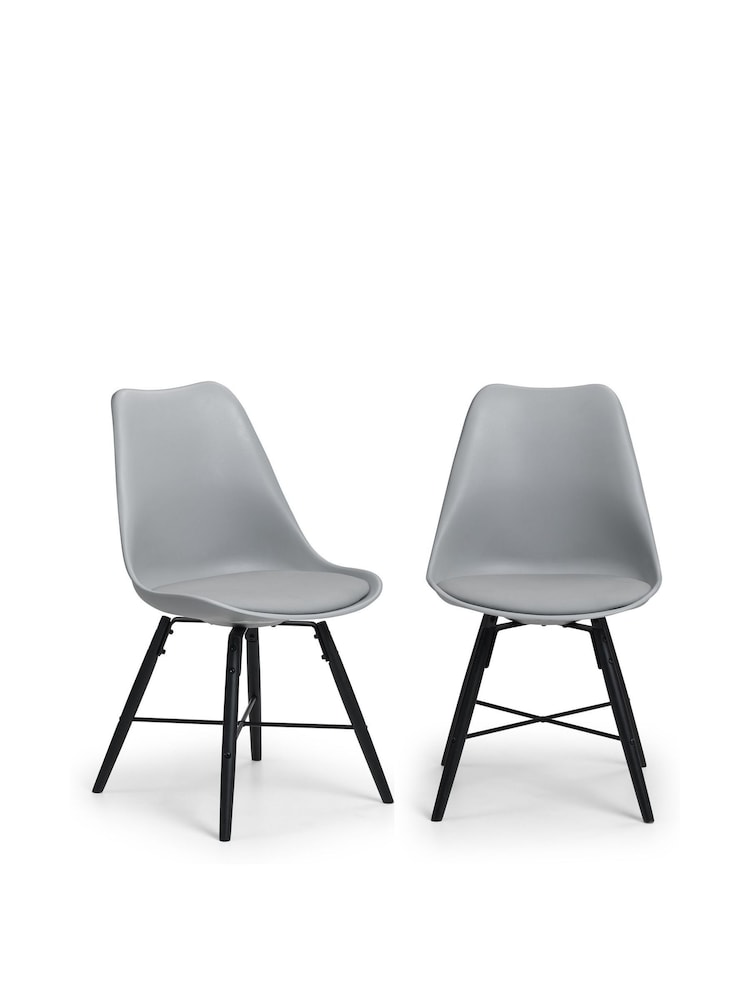 Julian Bowen Grey Set of 2 Kari Dining Chairs - Image 1 of 3
