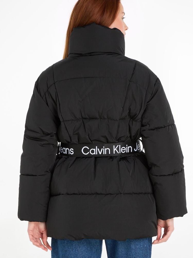 Calvin Klein Jeans Belted Long Puffer Jacket - Image 2 of 6