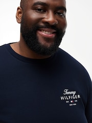 Tommy Hilfiger Blue Plus Logo Jersey Crew Neck T-Shirt - Image 4 of 5