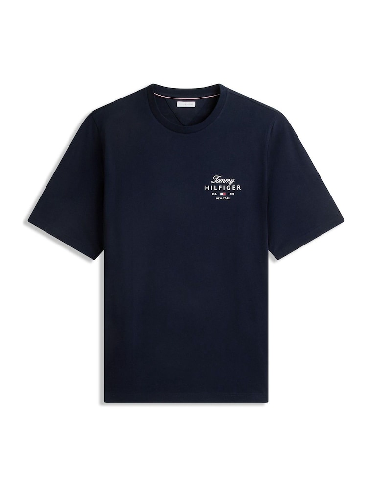 Tommy Hilfiger Blue Plus Logo Jersey Crew Neck T-Shirt - Image 5 of 5