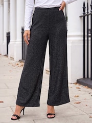Roman Black Petite Shimmer Trousers - Image 1 of 4