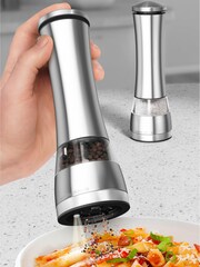 Morphy Richards Silver Electronic Salt & Pepper Mill - Image 1 of 4