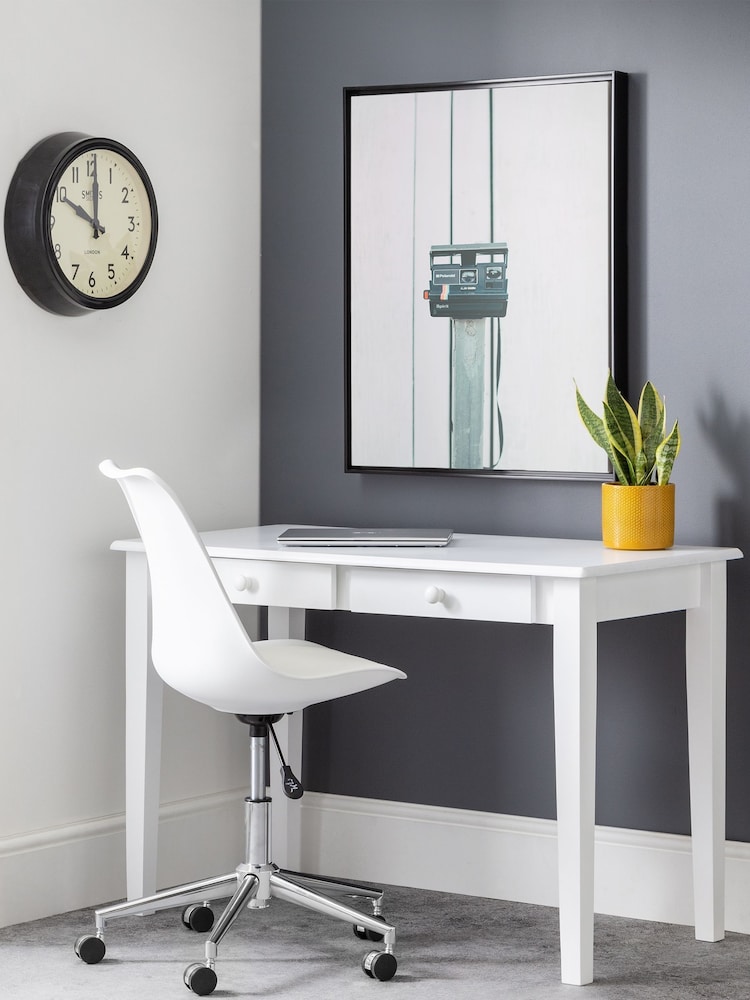 Julian Bowen White Carrington Compact 2 Drawer Desk - Image 1 of 6