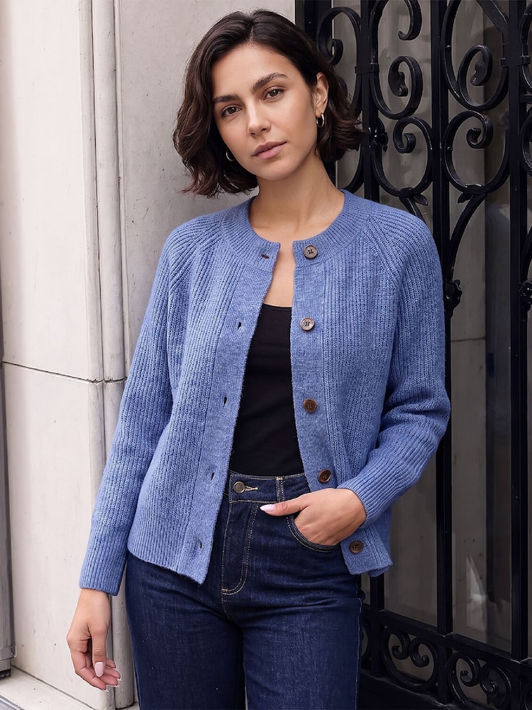 Roman Blue Soft Knit Cardigan - Image 1 of 4 Roman Blue Soft Knit Cardigan - Image 1 of 4