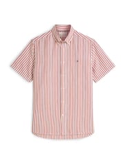 Tommy Hilfiger Orange Regular Linen Blend Bengal Stripe Short Sleeve Shirt - Image 5 of 5