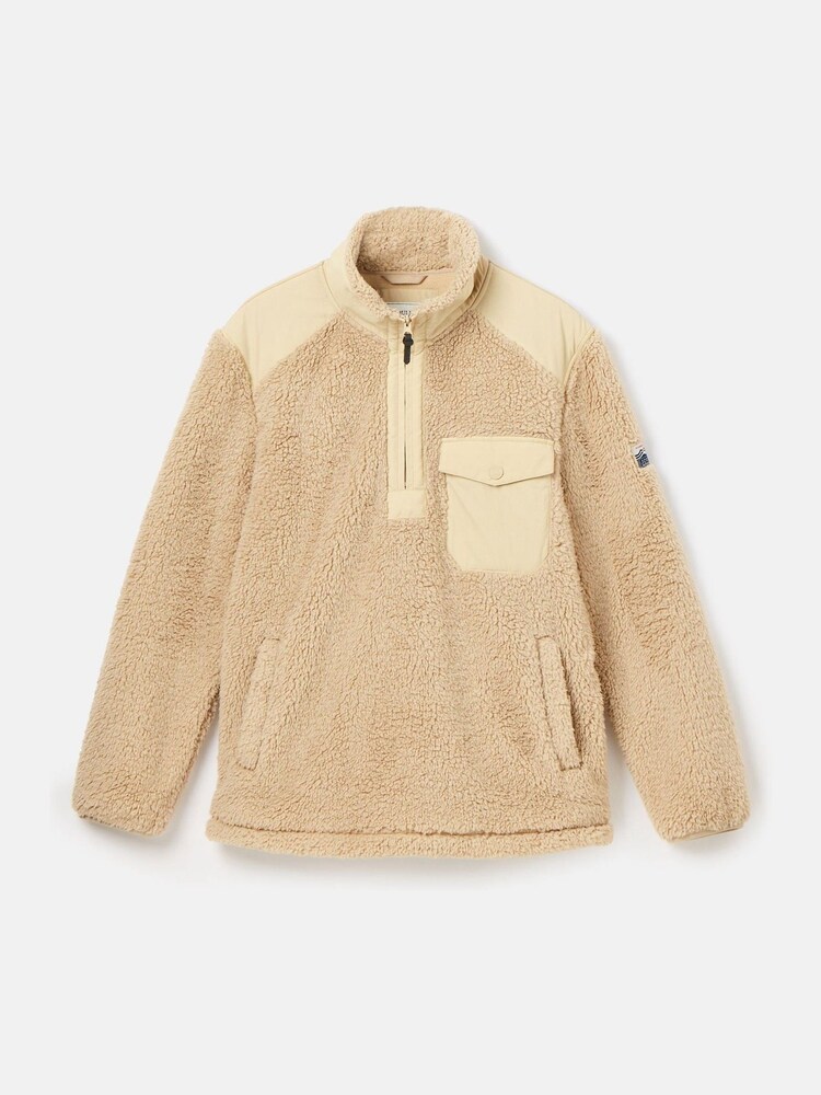 Joules Billy Cream Quarter Zip Borg Fleece Sweatshirt - Image 7 of 7