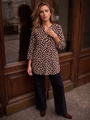 Roman Brown Spot Gold Button Top - Image 2 of 4