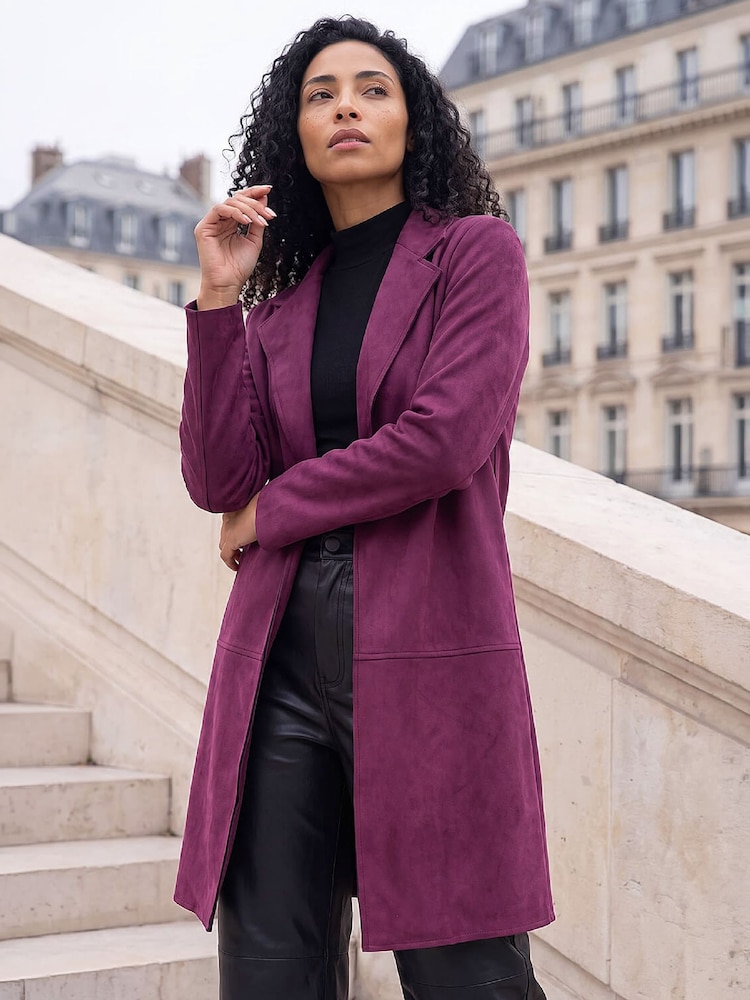 Roman Purple Suedette Faux Jacket - Image 1 of 4 Roman Purple Suedette Faux Jacket - Image 1 of 4