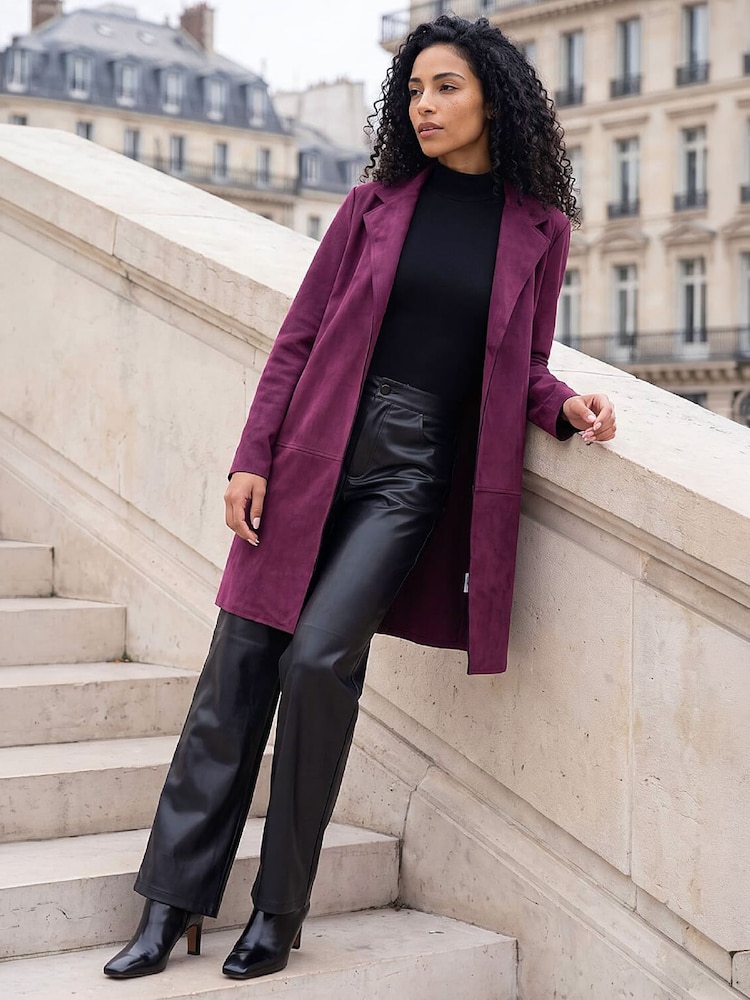 Roman Purple Suedette Faux Jacket - Image 2 of 4 Roman Purple Suedette Faux Jacket - Image 2 of 4