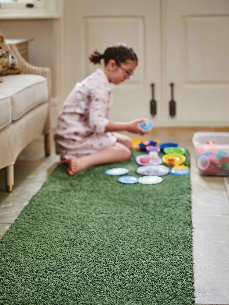 My Rug Green Soft Stain Resistant And Washable Rug - Image 1 of 6