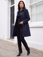 Roman Blue Petite Single Breasted Pocket Coat - Image 3 of 4