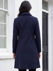 Roman Blue Petite Single Breasted Pocket Coat - Image 4 of 4
