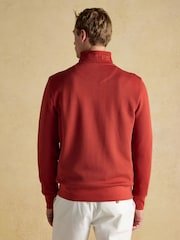 Joules Alistair Orange Quarter Zip Cotton Sweatshirt - Image 2 of 9