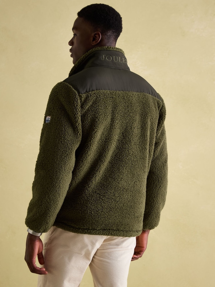 Joules Billy Green Quarter Zip Borg Fleece Sweatshirt - Image 2 of 8