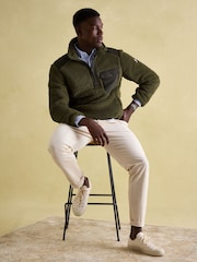 Joules Billy Green Quarter Zip Borg Fleece Sweatshirt - Image 3 of 8