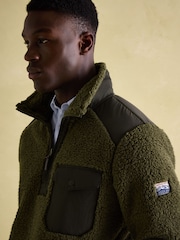 Joules Billy Green Quarter Zip Borg Fleece Sweatshirt - Image 4 of 8