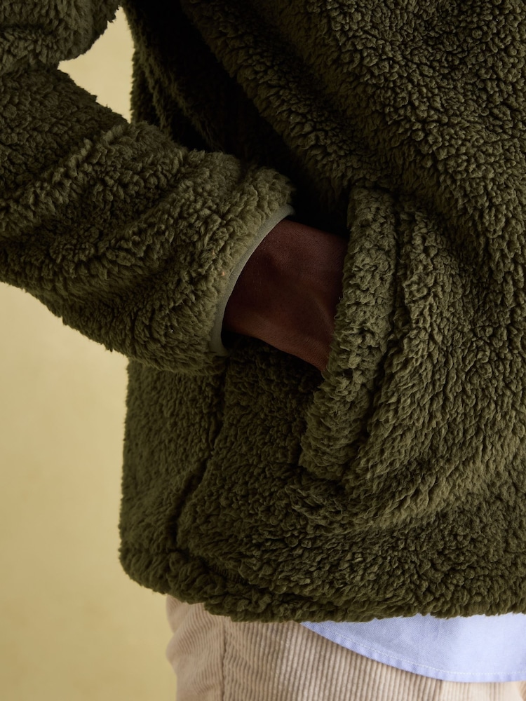 Joules Billy Green Quarter Zip Borg Fleece Sweatshirt - Image 5 of 8