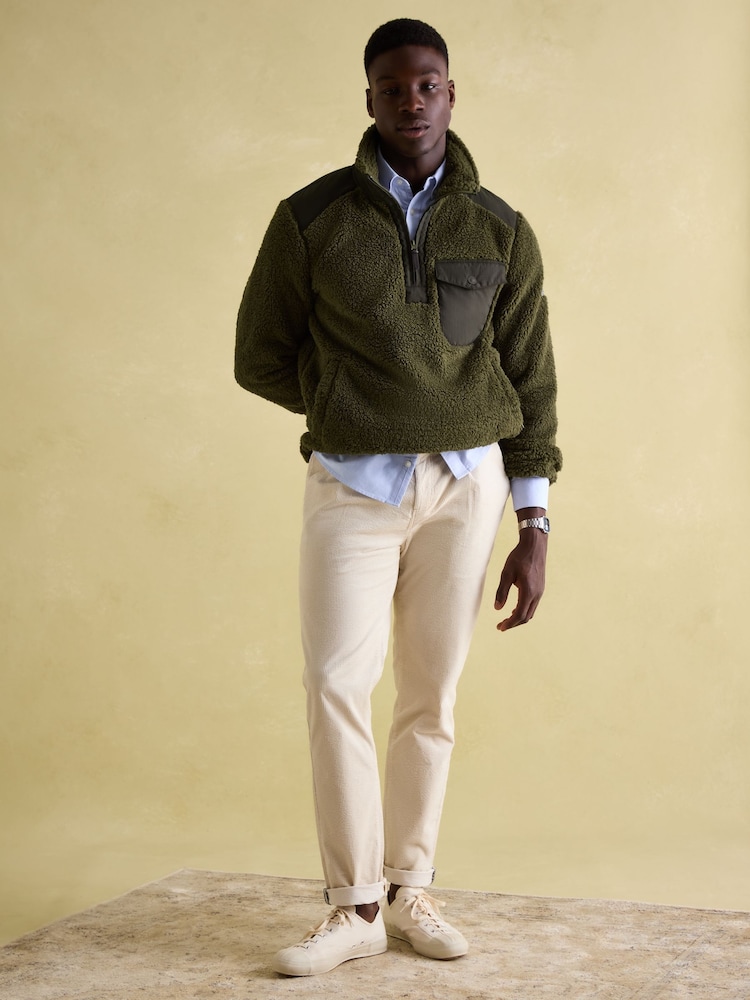 Joules Billy Green Quarter Zip Borg Fleece Sweatshirt - Image 6 of 8