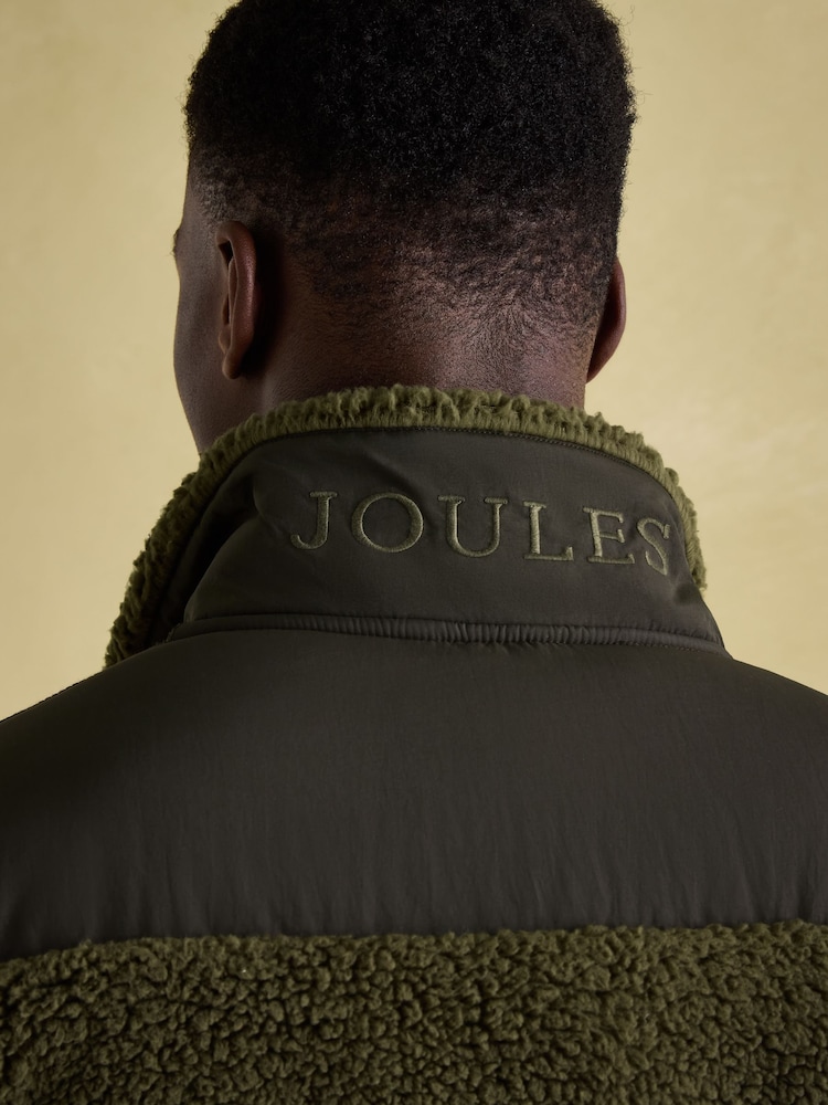 Joules Billy Green Quarter Zip Borg Fleece Sweatshirt - Image 7 of 8