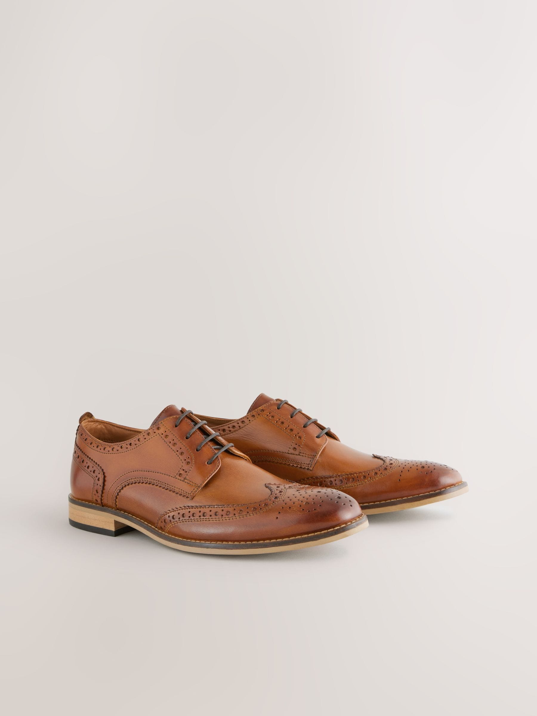 Tan leather brogues clearance