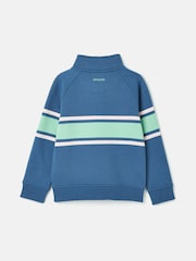 Joules Finn Blue Striped Quarter Zip Sweatshirt - Image 2 of 6