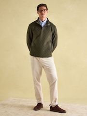 Joules Malton Green Quilted Jersey Pullover Sweatshirt - Image 3 of 8