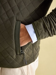 Joules Malton Green Quilted Jersey Pullover Sweatshirt - Image 4 of 8