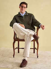 Joules Malton Green Quilted Jersey Pullover Sweatshirt - Image 6 of 8