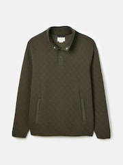 Joules Malton Green Quilted Jersey Pullover Sweatshirt - Image 8 of 8