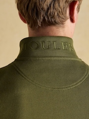 Joules Alistair Khaki Green Quarter Zip Cotton Sweatshirt - Image 7 of 8