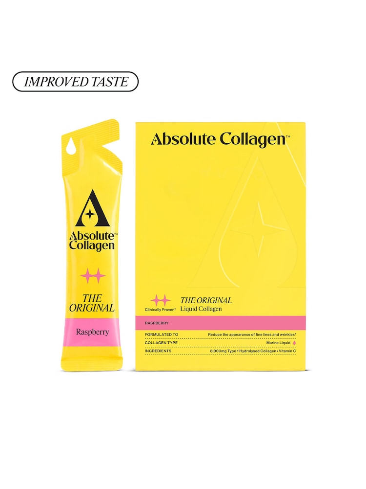 Absolute Collagen Raspberry Marine Liquid Sachets Supplements 10 x 12ml - Image 1 of 6 Absolute Collagen Raspberry Marine Liquid Sachets Supplements 10 x 12ml - Image 1 of 6