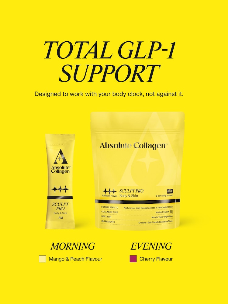 Absolute Collagen GLP1 Support Sculpt Pro Powder Supplement 10x11.5g Sachet 10x 10.1g Scoop - Image 2 of 7 Absolute Collagen GLP1 Support Sculpt Pro Powder Supplement 10x11.5g Sachet 10x 10.1g Scoop - Image 2 of 7