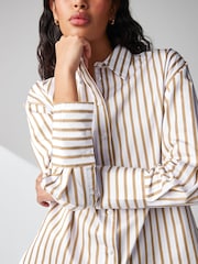 Neutral/White Stripe Oversized Shirt - Image 3 of 7