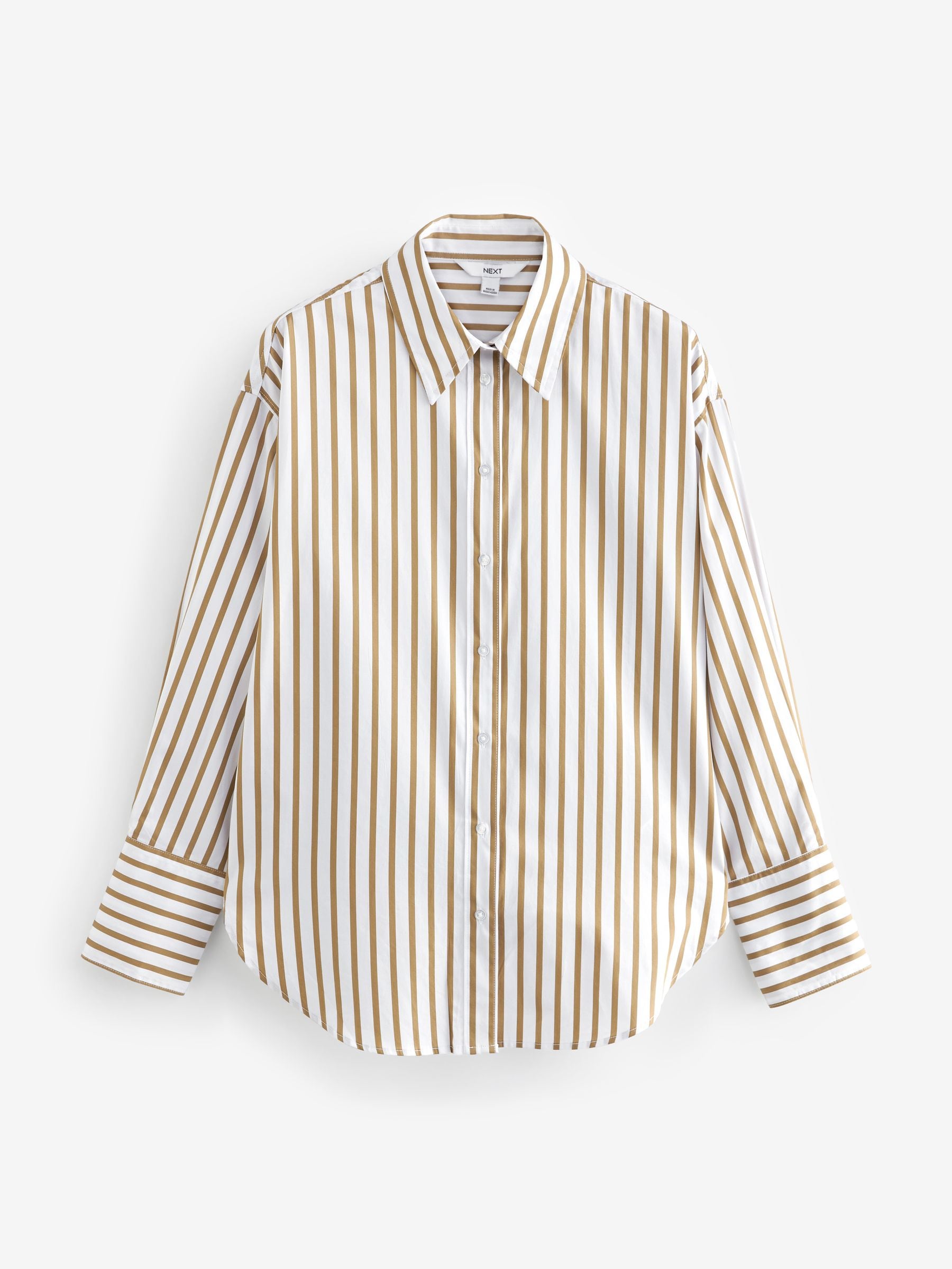 トップス ok.soon layered stripe shirt over size Buy Neutral/White Stripe Oversized Shirt from Next Netherlands