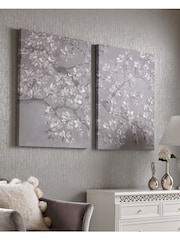 Art For The Home Set of 2 Grey Tranquil Orchid Wall Art - Image 1 of 3