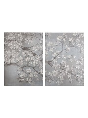Art For The Home Set of 2 Grey Tranquil Orchid Wall Art - Image 2 of 3