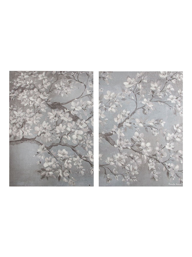 Art For The Home Set of 2 Grey Tranquil Orchid Wall Art - Image 2 of 3