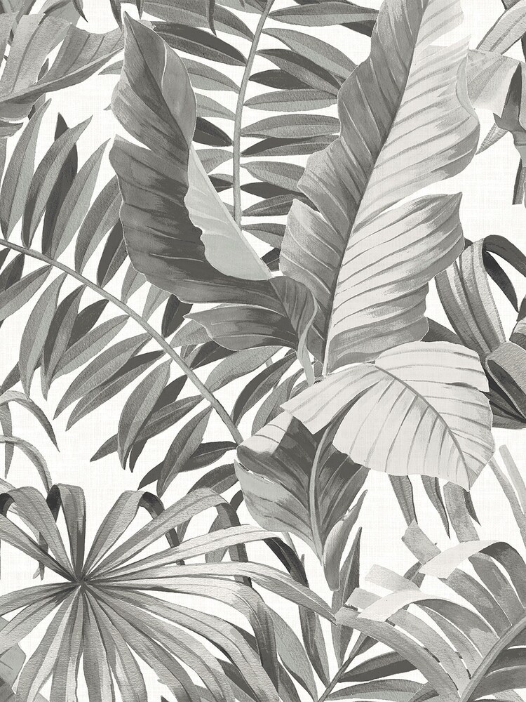 A Street Grey Baja Leaf Wallpaper - Image 2 of 2 A Street Grey Baja Leaf Wallpaper - Image 2 of 2
