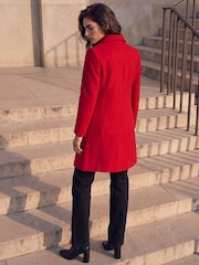 Roman Red Petite Single Breasted Pocket Coat - Image 4 of 4